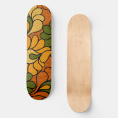 Groovy Bloom - Retro Floral 1970s skateboard (Vorderseite)