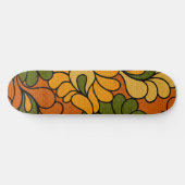 Groovy Bloom - Retro Floral 1970s skateboard (Horizontal)