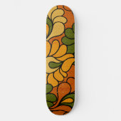 Groovy Bloom - Retro Floral 1970s skateboard (Vorderseite)