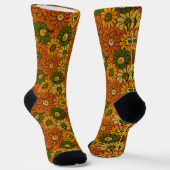 Groovy Bloom - Retro Floral 1970s Socken (Gewinkelt)