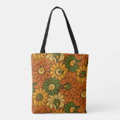 Groovy Bloom - Retro Floral 1970s Tasche (Rückseite)
