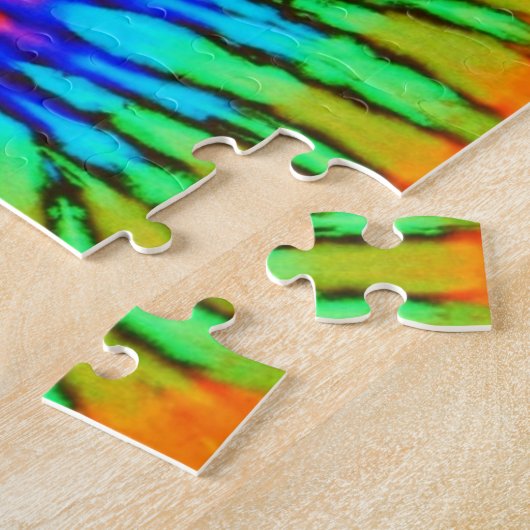 Groovy Blue and Pink Gefärbte Krawatte Spiral Puzzle (Seite)