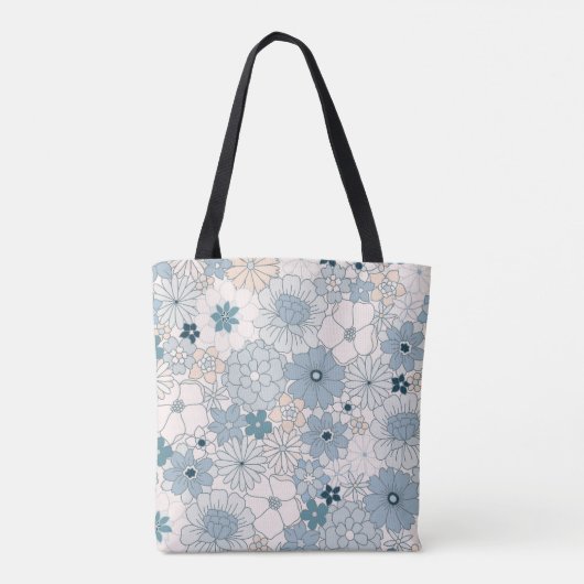 Groovy Blue Blossom Tasche (Rückseite)