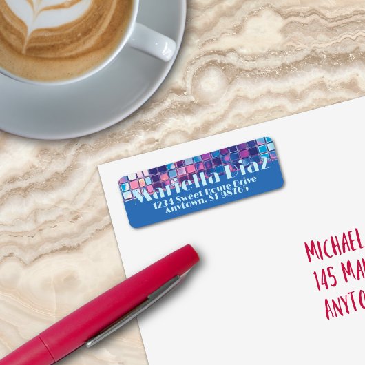 Groovy Blue & Lila Disco Ball Personalisiert