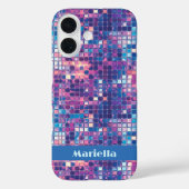Groovy Blue & Lila Disco Ball Personalisiert Case-Mate iPhone Hülle (Rückseite)