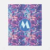 Groovy Blue & Lila Disco Ball Personalisiert Fleecedecke (Vorderseite)