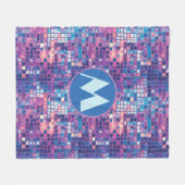 Groovy Blue & Lila Disco Ball Personalisiert Fleecedecke (Vorderseite (Horizontal))