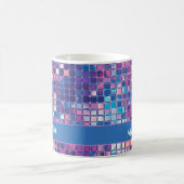 Groovy Blue & Lila Disco Ball Personalisiert Kaffeetasse (Mittel)
