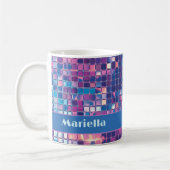 Groovy Blue & Lila Disco Ball Personalisiert Kaffeetasse (Links)