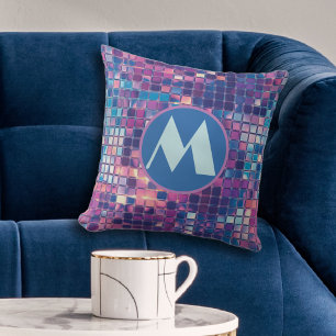 Groovy Blue & Lila Disco Ball Personalisiert Kissen