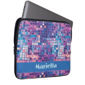 Groovy Blue & Lila Disco Ball Personalisiert Laptopschutzhülle (Vorne Rechts)