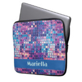 Groovy Blue & Lila Disco Ball Personalisiert Laptopschutzhülle (Vorderseite Links)