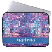 Groovy Blue & Lila Disco Ball Personalisiert Laptopschutzhülle (Vorderseite)