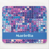 Groovy Blue & Lila Disco Ball Personalisiert Mousepad (Vorne)