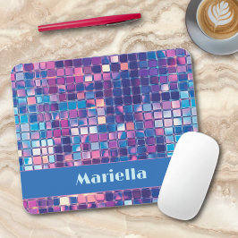 Groovy Blue & Lila Disco Ball Personalisiert Mousepad