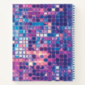 Groovy Blue & Lila Disco Ball Personalisiert Notizblock (Rückseite)