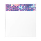 Groovy Blue & Lila Disco Ball Personalisiert Notizblock (Vorderseite)