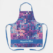 Groovy Blue & Lila Disco Ball Personalisiert Schürze (Vorderseite)
