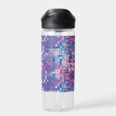 Groovy Blue & Lila Disco Ball Personalisiert Trinkflasche (Rückseite)