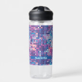 Groovy Blue & Lila Disco Ball Personalisiert Trinkflasche (Vorderseite)