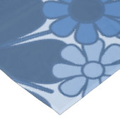 Groovy Blue Retro 60er 70er Floral Pattern Tischdecke (Schrägansicht)
