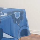 Groovy Blue Retro 60er 70er Floral Pattern Tischdecke (Beispiel)