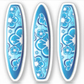 Groovy Blue Surfboards mit Blume Design Aufkleber (Vorderseite)