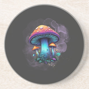 Groovy Blue und Lila Pilz mit Funkelnd Mist Getränkeuntersetzer