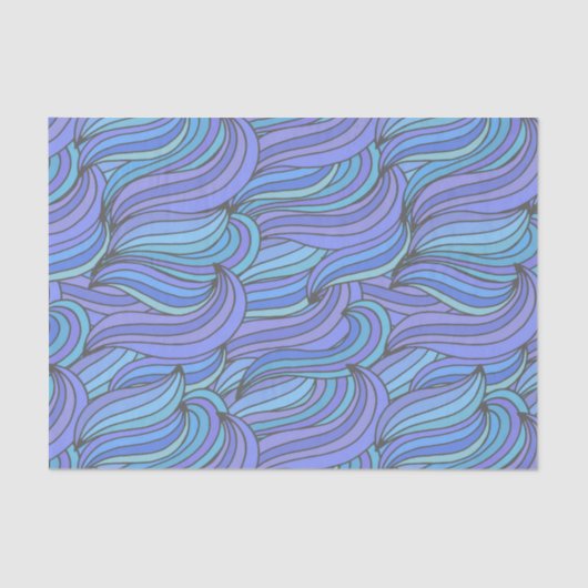 Groovy Blue Waves Seidenpapier (Vorderseite)