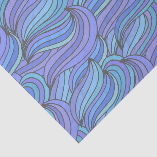 Groovy Blue Waves Seidenpapier (Ausschnitt)