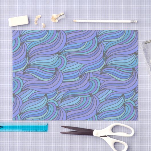 Groovy Blue Waves Seidenpapier (Handwerk)