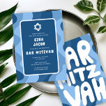 Groovy Blue Waves Star von David Custom Bar Mitzva Einladung<br><div class="desc">Perfekte Karte, um eine Fledermausmitzvah, Bar mitzvah oder andere jüdische Feier anzukündigen! Handgemachte Kunst für Sie mit Handgriff auf der Rückseite! Vollständig anpassbar! Klicken Sie auf "Personalisieren" oben, um den Text zu bearbeiten. Klicken Sie auf "Bearbeiten mit dem Design-Tool", um die Schriftart, Farben und Platzierungen anzupassen und das Design auf...</div>