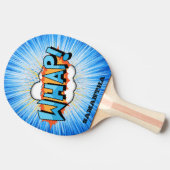 Groovy Blue Whap! Superhero Personalisiert Paddle Tischtennis Schläger (Seitenansicht)