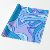 Groovy Blues Geschenkpapier (Ungerollt)