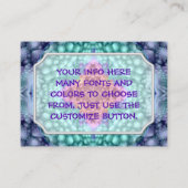 Groovy    BlueVintage Fraktal Kaleidoskop Visitenkarte (Rückseite)