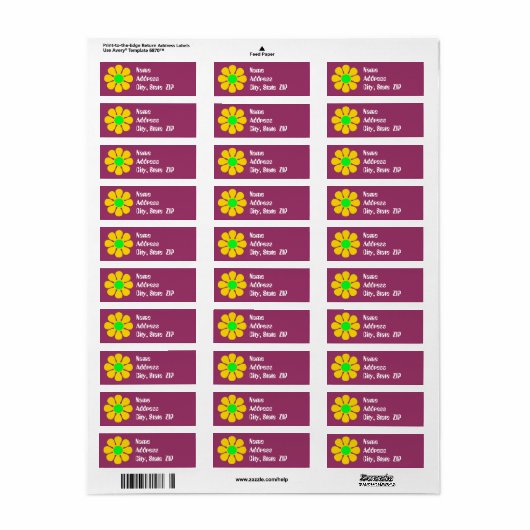 Groovy Blume Address Labels (Vorne)
