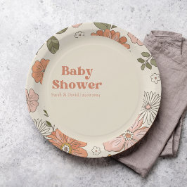 Groovy Blume Babydusche | Boho | 70ER Pappteller
