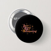 Groovy Blume Behielt einfach Stimming Retro Autism Button (Vorne & Hinten)