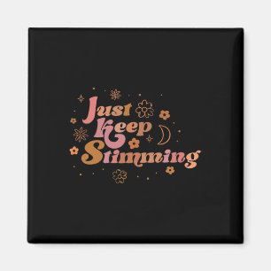 Groovy Blume Behielt einfach Stimming Retro Autism Magnet