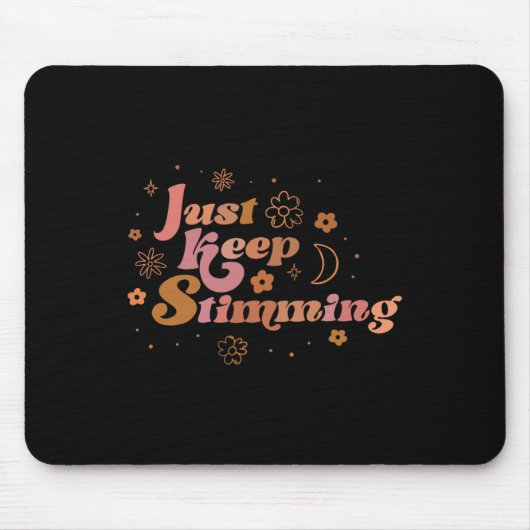 Groovy Blume Behielt einfach Stimming Retro Autism Mousepad (Vorne)