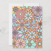 Groovy Blume Boho Retro Einladung zum Geburtstag (Rückseite)