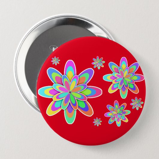 Groovy Blume Button (Vorne & Hinten)