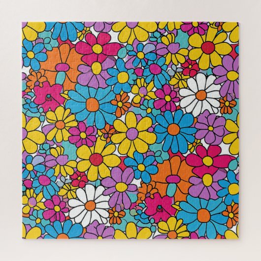 Groovy Blume Doodle Puzzle (Vertikal)
