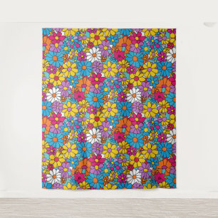 Groovy Blume Doodle Wandteppich