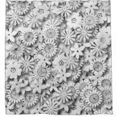 Groovy Blume Garden Monocrome Duschvorhang (Vorderseite)