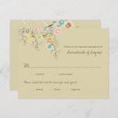 Groovy Blume Garden Wedding RSVP Card (Vorne/Hinten)