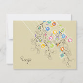 Groovy Blume Garden Wedding RSVP Card Karte (Rückseite)