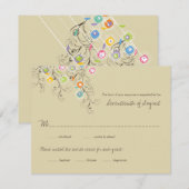 Groovy Blume Garden Wedding RSVP Card Karte (Vorne/Hinten)