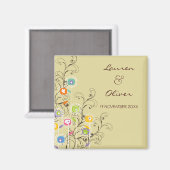 Groovy Blume Garten Whimsical Chic Save the Date Magnet (Vorderseite/Rückseite)