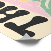 Groovy Blume "Grow Positive Thoughts" Mauer Art Poster (Ecke)